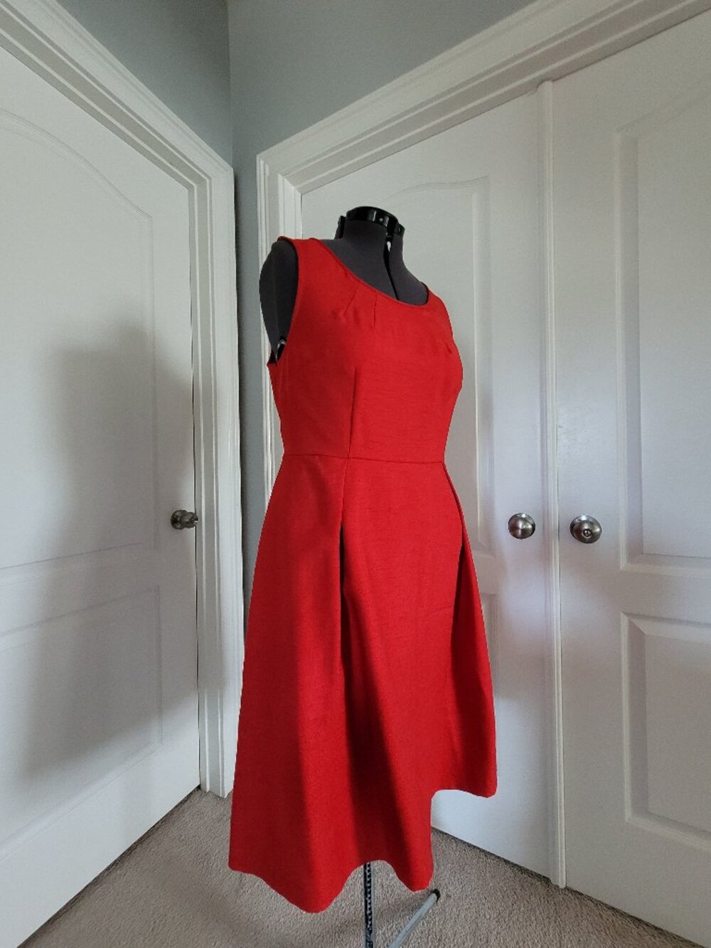 Red open back midi dress size 14